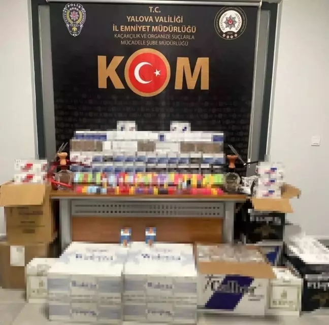 Yalova'da Kaçakçılık Operasyonu: 58 Bin 800 Dolu Makaron ve 90 Elektronik Sigara Likiti Ele Geçirildi