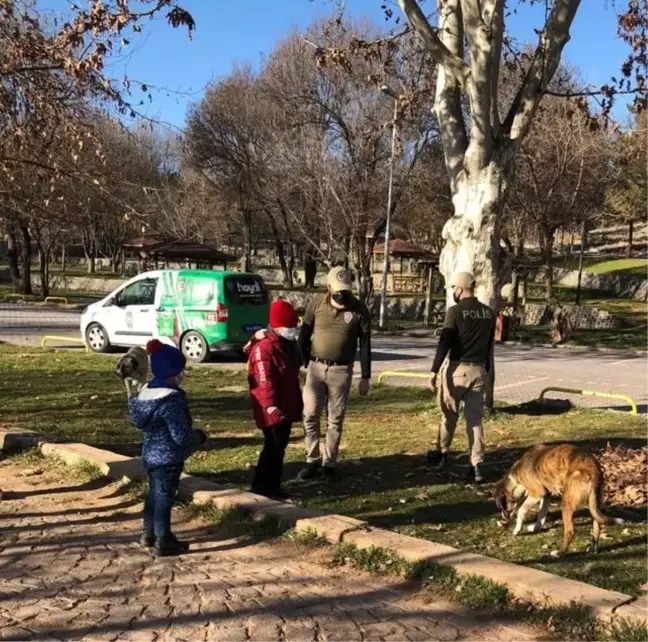 Malatya'da polis ekiplerinden sokak hayvanlarına yem ve mama desteği