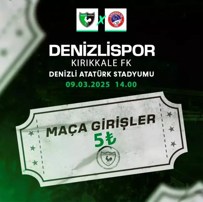 Denizlispor'dan Taraftara 5 TL'lik Bilet Fırsatı