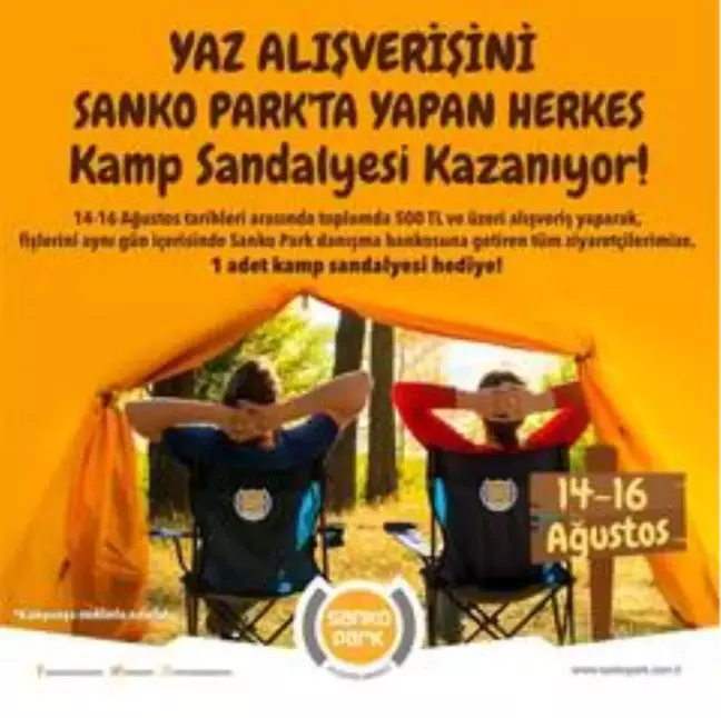 Yaz hediyesi kamp sandalyeniz Sanko Park'tan