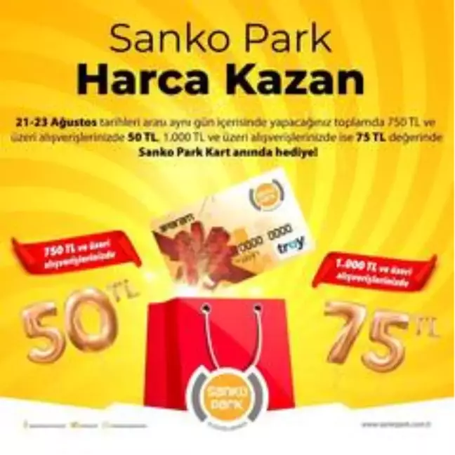 Sanko Park'ta harcamalarınız paraya dönüşüyor