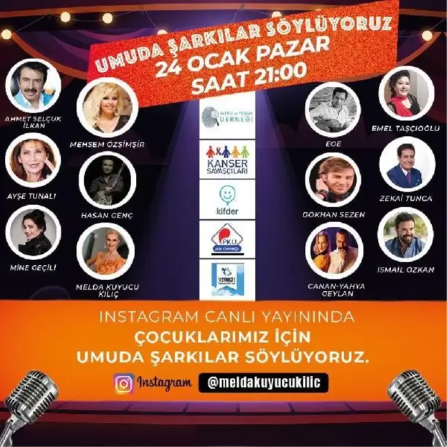 Şifa arayan çocuklara sanatçılardan şarkılarla destek