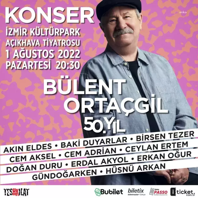 Bülent Ortaçgil, Sanattaki 50'nci Yılını İzmir'de ve Ankara'da Vereceği Konserlerle Kutlayacak