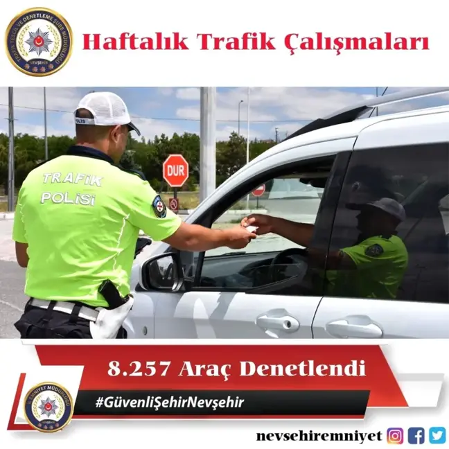 Nevşehir'de 8 bin 257 araç sorgulandı