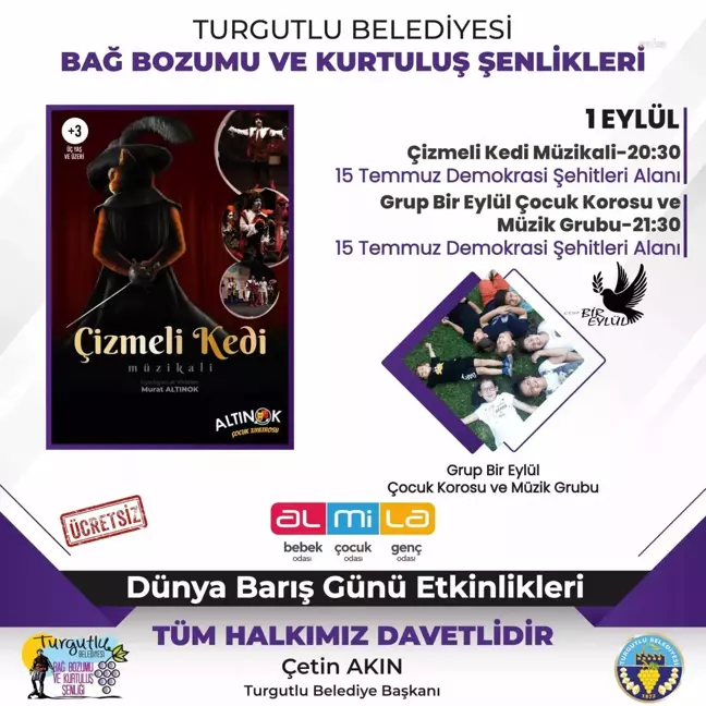 Manisa haber: Turgutlu Belediyesi, Zafer Bayramı, Bağ Bozumu ve Kurtuluş Şenlikleri'nde Çocukları Unutmadı