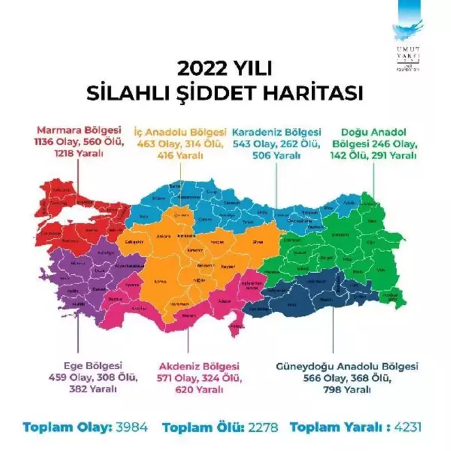 Türkiye Silahlı Şiddet Raporu: 2022'de 2 bin 278 kişi öldürüldü