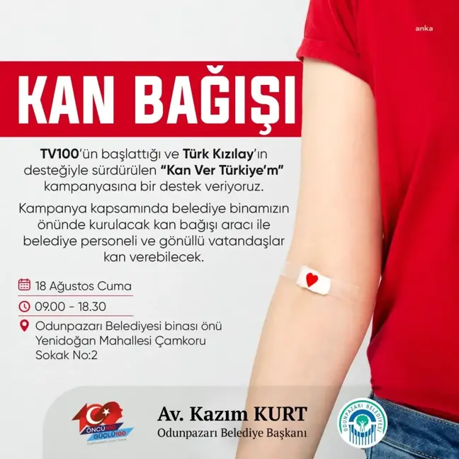 Odunpazarı Belediyesi, 'Kan Ver Türkiye'm' kampanyasına destek verecek