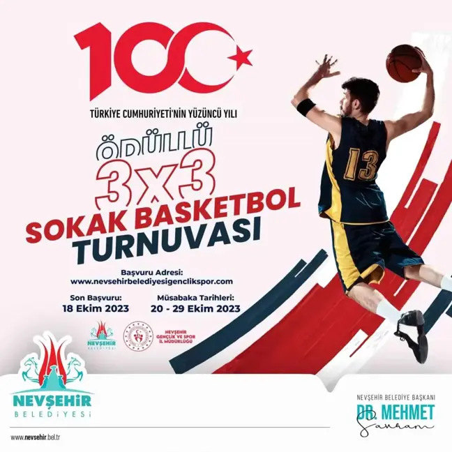 Nevşehir'de 3x3 Sokak Basketbolu Turnuvası Başvuruları Başladı