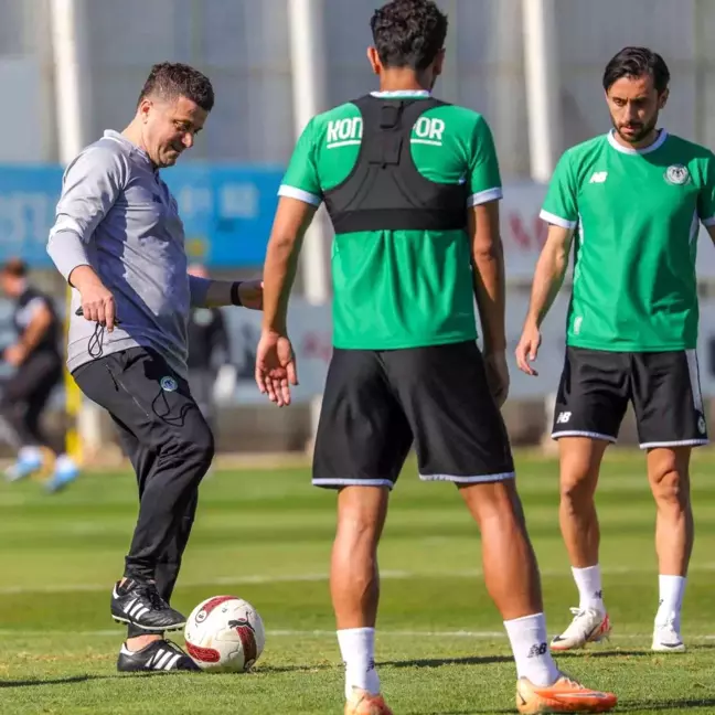Konyaspor, Trabzonspor maçı hazırlıklarına antrenman ile devam etti