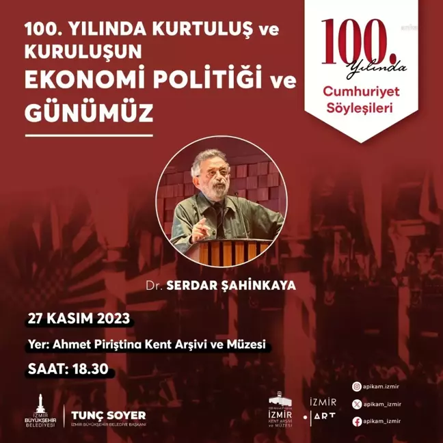 İzmir Büyükşehir Belediyesi Cumhuriyet Söyleşileri'ne devam ediyor