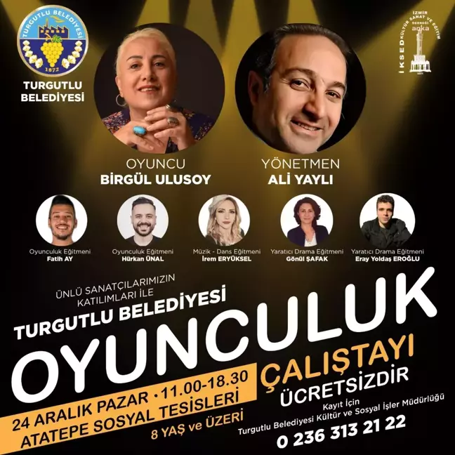 Turgutlu Belediyesi Oyunculuk Çalıştayı Düzenliyor