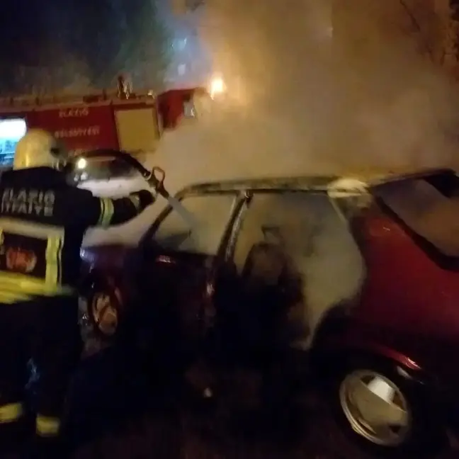 Elazığ'da park halindeki otomobilde yangın çıktı