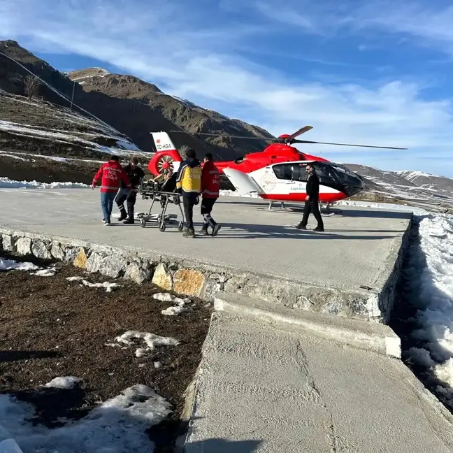 Van'ın Başkale ilçesinde hamile bir kadın ambulans helikopterle hastaneye sevk edildi