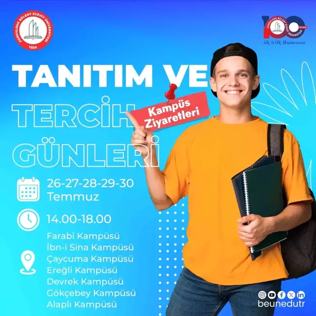 Zonguldak Bülent Ecevit Üniversitesi 2024-2025 Akademik Yılı Tercih ve Tanıtım Günleri Düzenlenecek