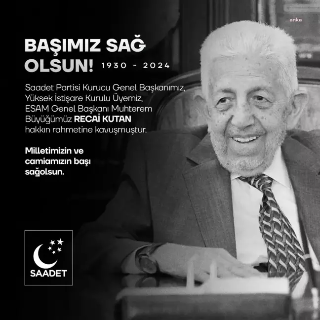 Recai Kutan, 94 Yaşında Hayatını Kaybetti