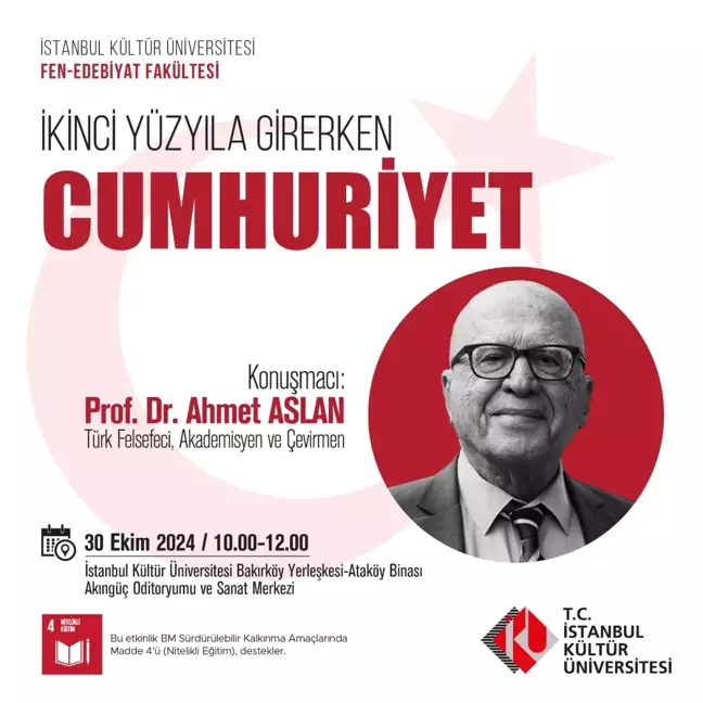 Prof. Dr. Ahmet Aslan, Cumhuriyetin 101. Yılı Özel Buluşmasında Konuşacak