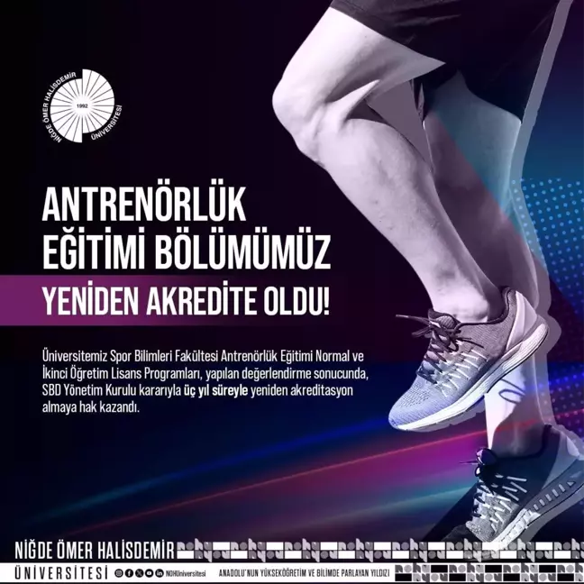 Niğde Ömer Halisdemir Üniversitesi Spor Bilimleri Fakültesi'ne Üç Yıl Süreyle Yeniden Akreditasyon