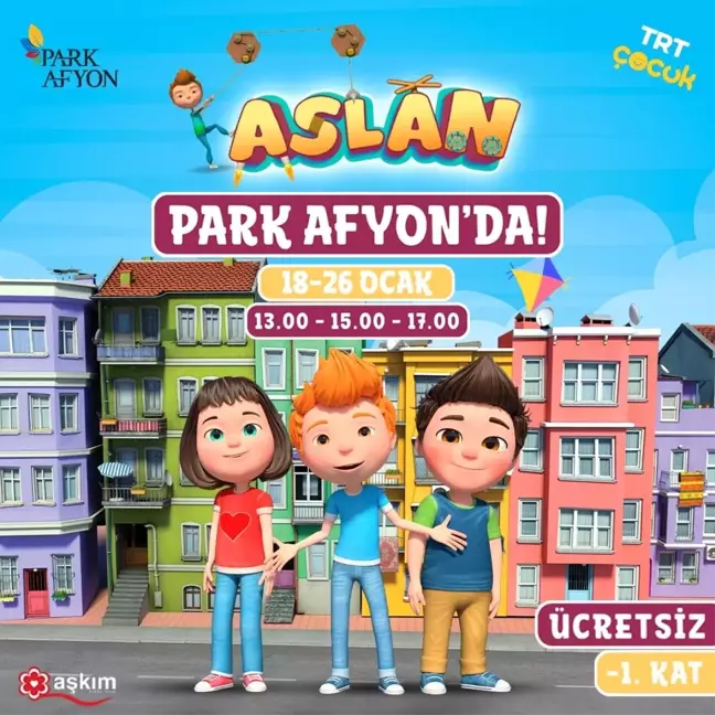 TRT Çocuk'un Aslan Karakteri, Afyon'da Çocuklarla Buluşacak