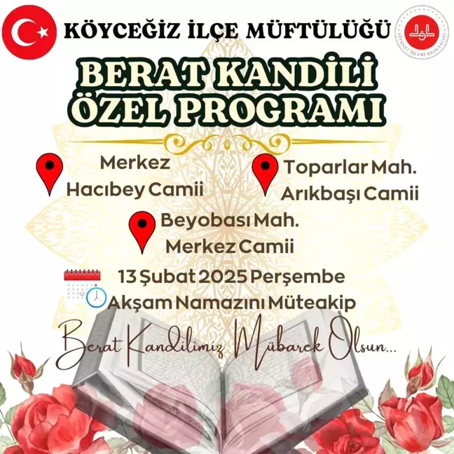 Köyceğiz'de Berat Kandili Programları Düzenlendi