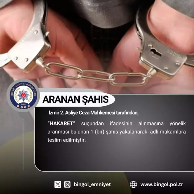 Bingöl'de 8 Aranan Şüpheli Yakalandı