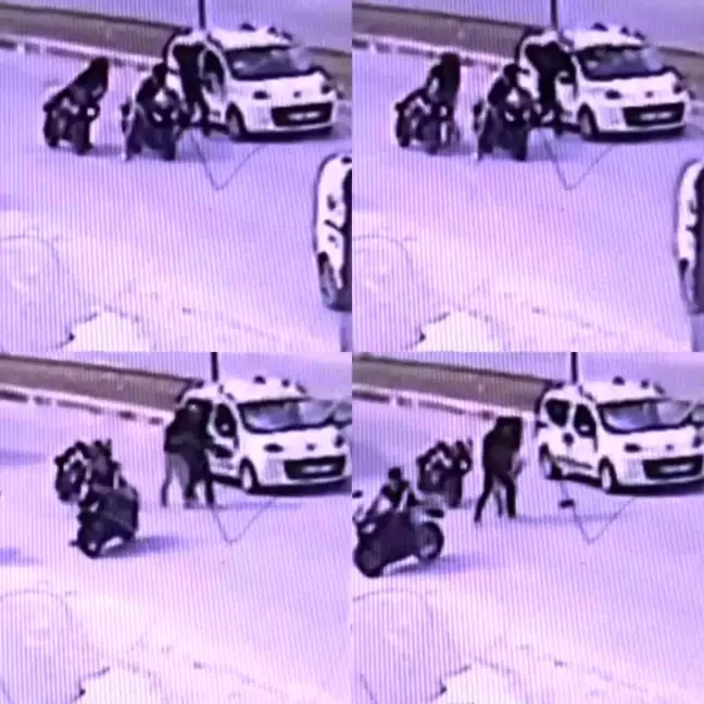 Tarsus'ta Motosiklet Sürücüsü Trafikte Kaskla Saldırdı