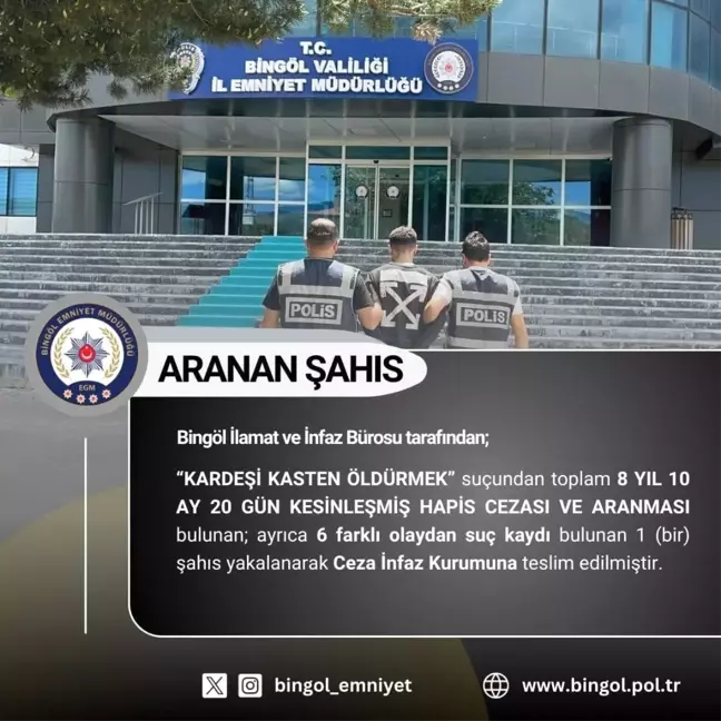 Bingöl'de Aranan Zanlı Yakalandı
