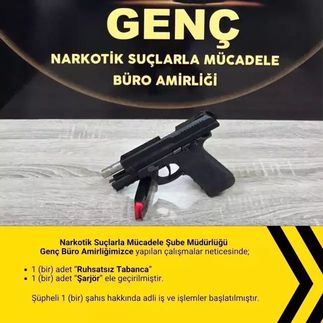 Bingöl'de Ruhsatsız Tabanca ve Esrar Ele Geçirildi