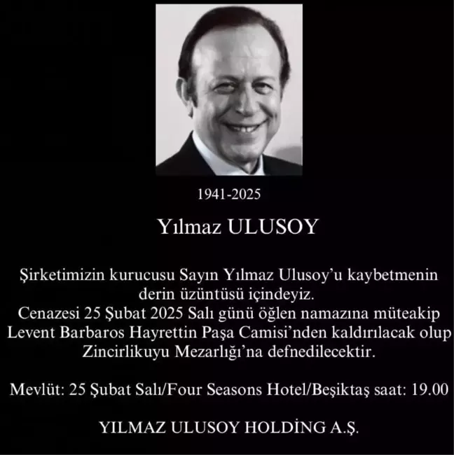 İş İnsanı Yılmaz Ulusoy Hayatını Kaybetti