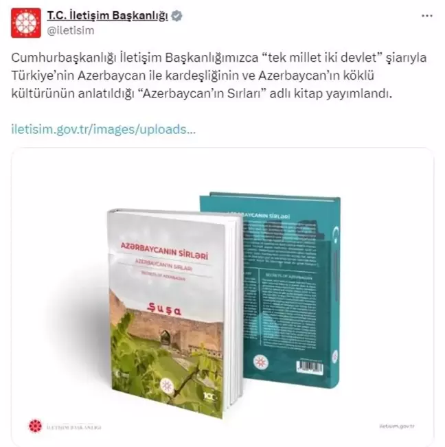 Cumhurbaşkanlığı İletişim Başkanlığı, 'Azerbaycan'ın Sırları' adlı kitabı yayımladı