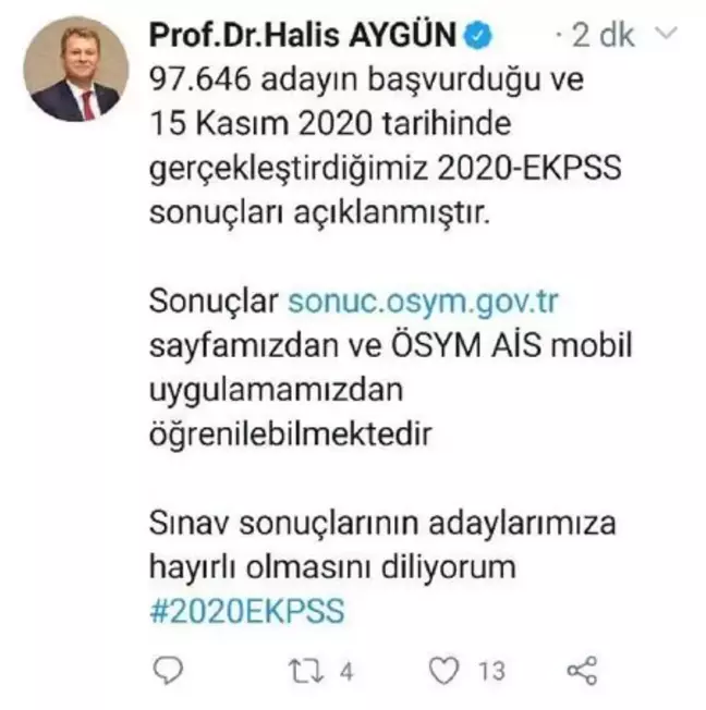 2020 EKPSS sonuçları açıklandı