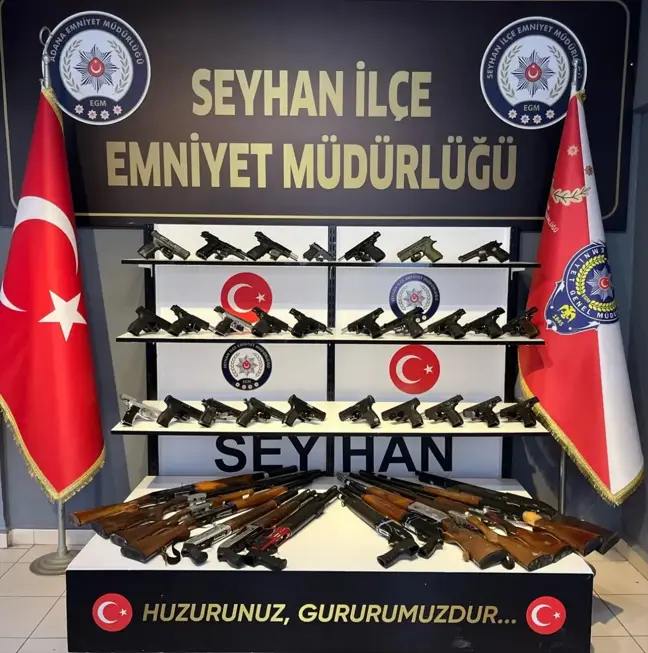 Adana'da asayiş uygulamalarında 40 ruhsatsız silah ele geçirildi, 37 şüpheli tutuklandı