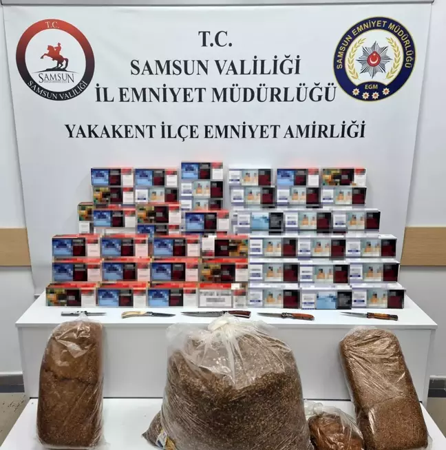 Samsun'da 20 Bin Adet Makaron ve 25 Kilo Kaçak Tütün Ele Geçirildi