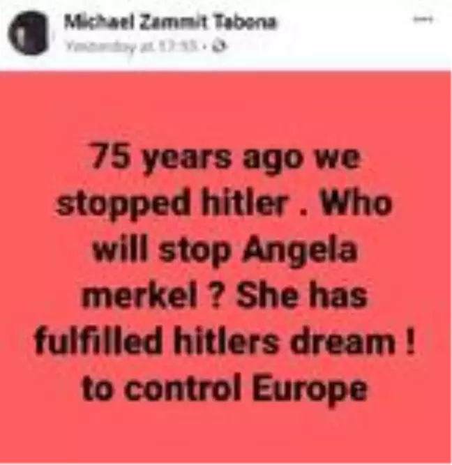 Malta'nın büyükelçisi Merkel'i Hitler'e benzetti, görevinden oldu