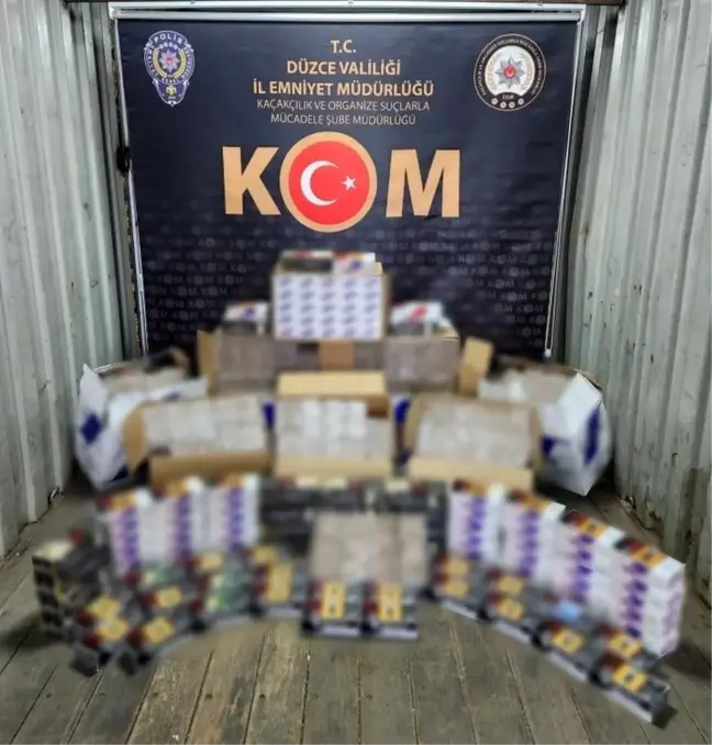 Düzce'de 117 Bin 740 Adet Makaron Sigara Ele Geçirildi