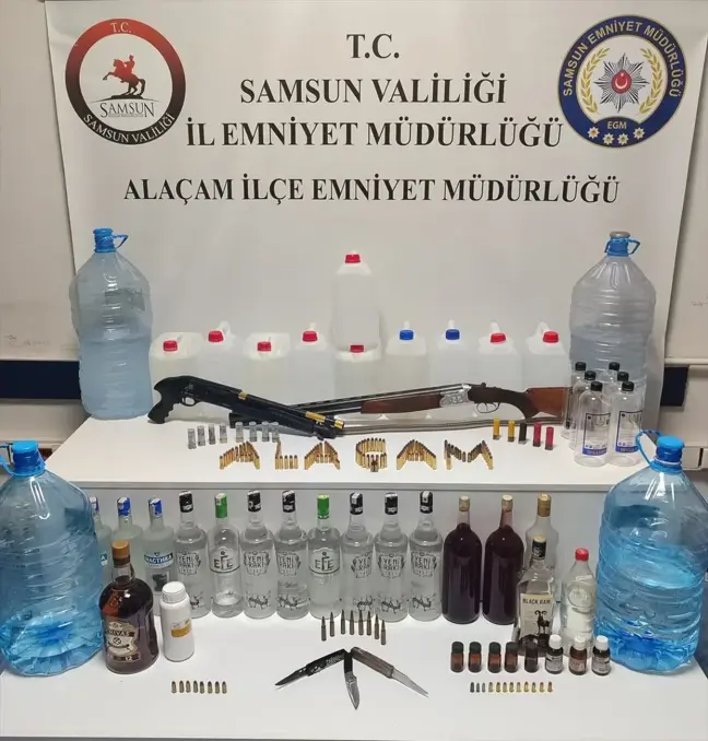 Samsun'da Sahte İçki Operasyonu: 3 Gözaltı ve Çok Sayıda Malzeme Ele Geçirildi