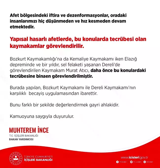 İçişleri Bakan Yardımcısı İnce: