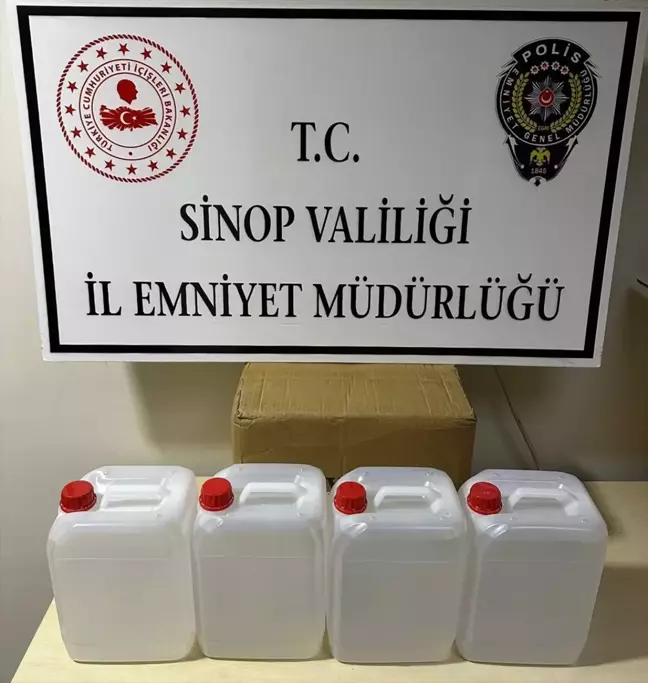 Sinop'un Gerze İlçesinde 20 Litre Etil Alkol Ele Geçirildi