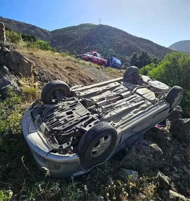 Erzincan'da otomobil şarampole uçtu, sürücü yaralandı