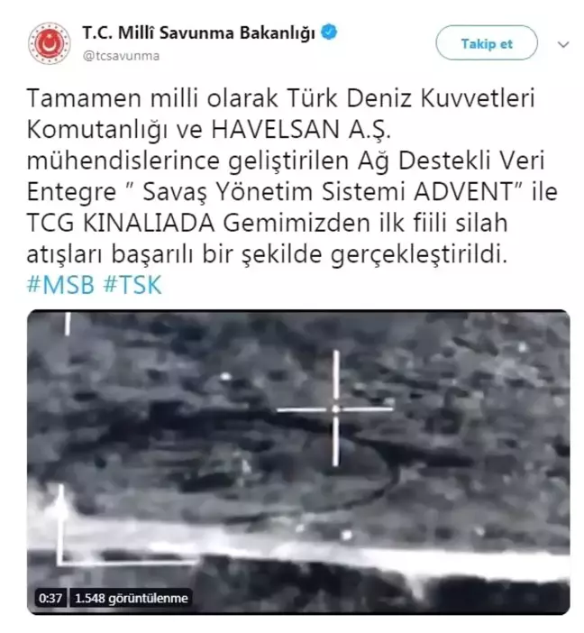 'Advent' ile ilk atışlar başarıyla gerçekleştirildi