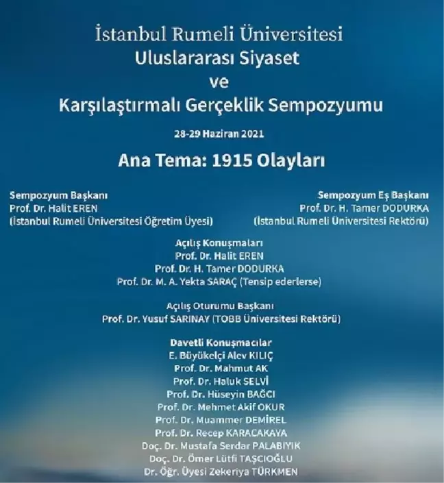 '1915 Olayları' sempozyumda ele alınacak