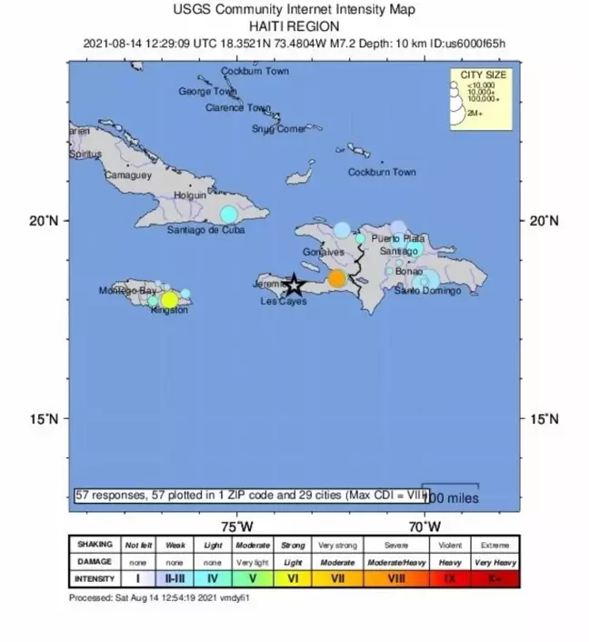 Haiti'de 7.2 büyüklüğündeki depremde en az 29 can kaybı