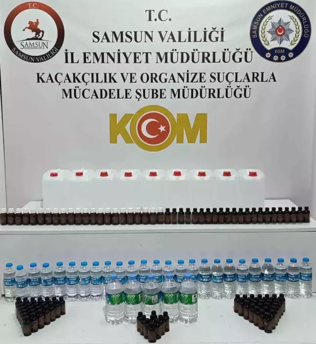 Samsun'da Sahte İçki Operasyonu: 109 İçki Kiti ve 45 Litre Etil Alkol Ele Geçirildi