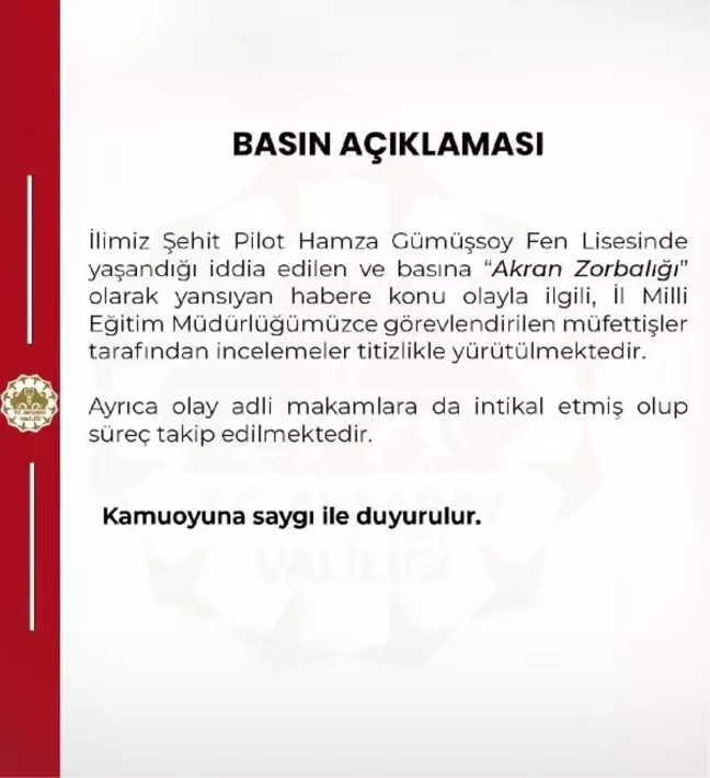 Lisede 'zorbalığa' suç duyurusu (2)