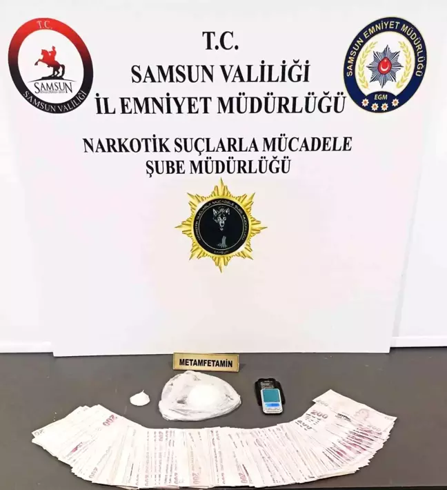 Samsun'da Uyuşturucu Operasyonu: 38,24 Gram Metamfetamin ve Nakit Para Ele Geçirildi