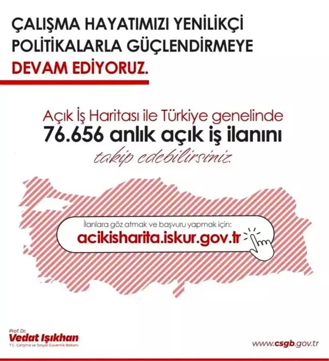 Türkiye'de 76 Bin 656 Açık İş İlanı Bulunuyor