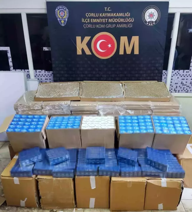 Tekirdağ'da 1 Milyona Yakın Makaron Ele Geçirildi