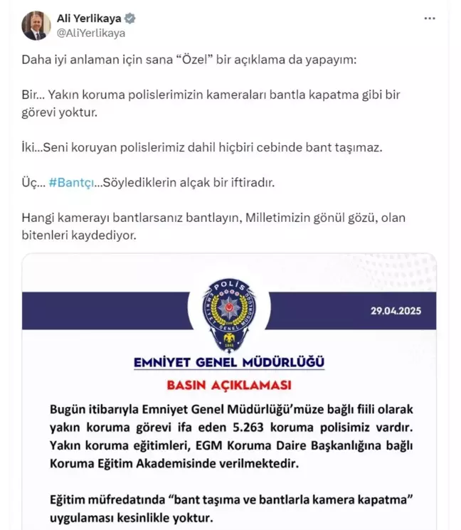 Bakan Yerlikaya'dan Yakın Koruma Polisleriyle İlgili Açıklama