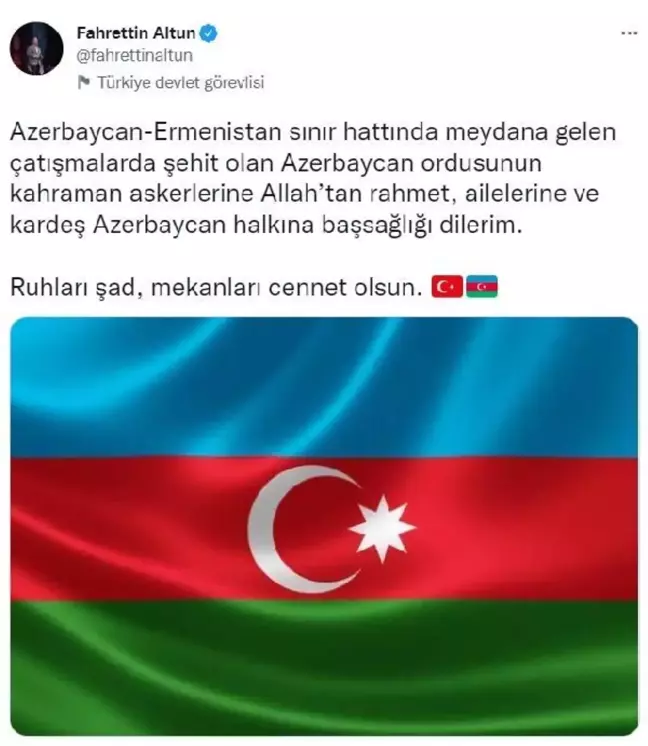 Türkiye'den Azerbaycan'a destek mesajları