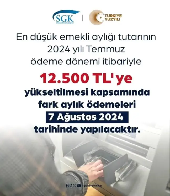 En düşük emekli aylığı 12 bin 500 liraya çıkarıldı