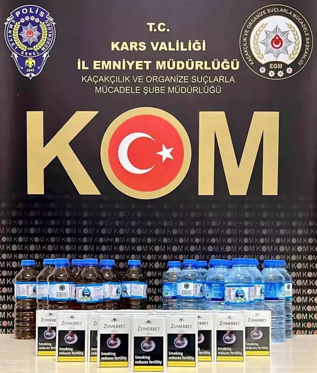 Sarıkamış'ta Kaçak İçki ve Makaron Operasyonu: 4 Kişi Gözaltında